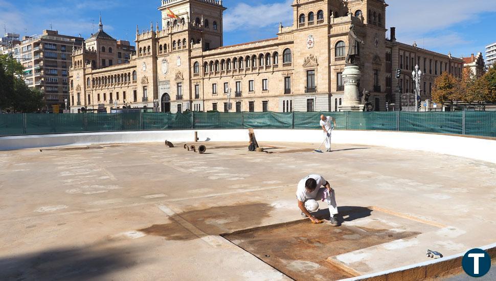 Así avanzan las obras de la fuente de la plaza Zorrilla