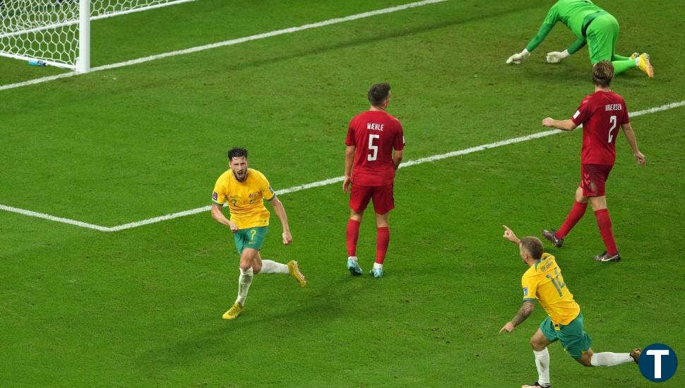 Australia aprovecha la debilidad de la inoperante Dinamarca para meterse en octavos (1-0)