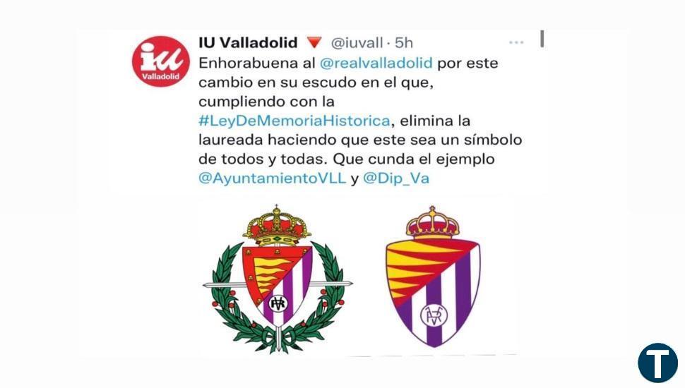 Izquierda Unida politiza el cambio en el escudo del Real Valladolid por la eliminación de la Laureada