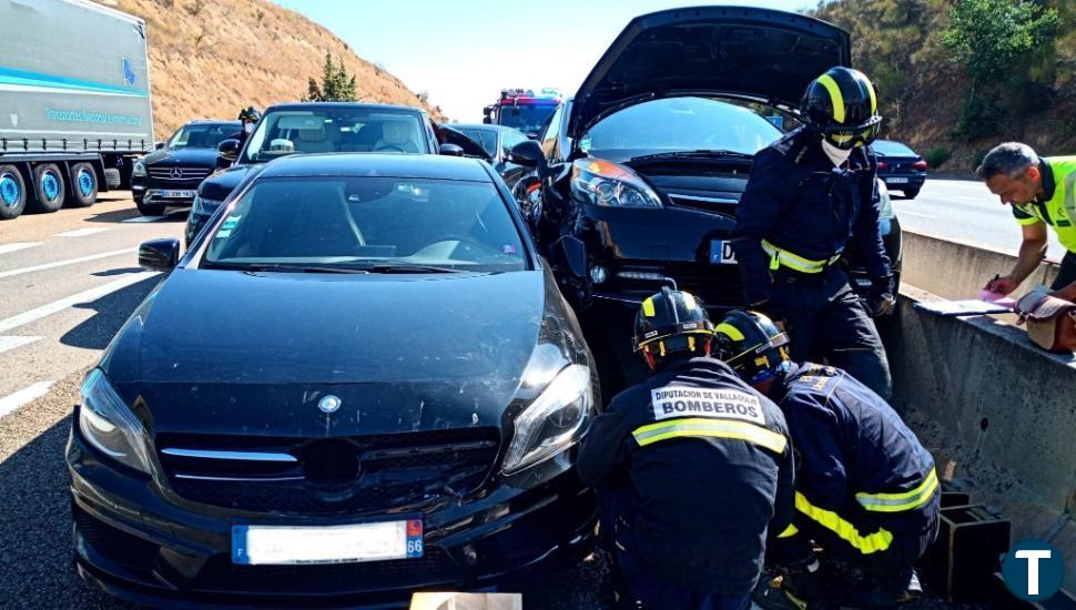 Un accidente de tráfico provoca hasta siete kilómetros de retenciones en la A-62, entre Arroyo y Simancas