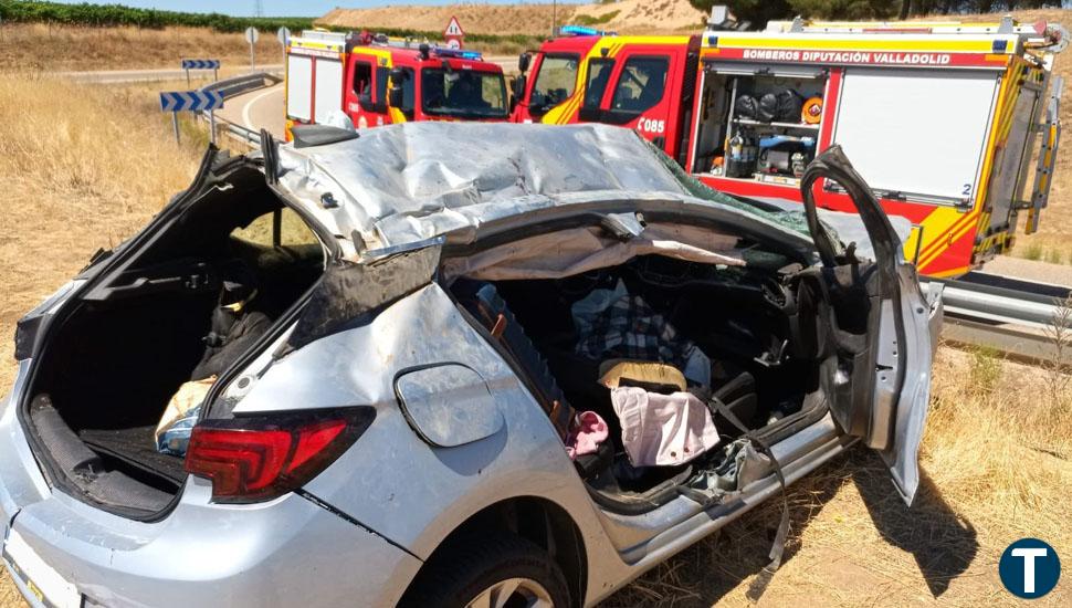 Fallece la mujer que resultó herida este fin de semana tras volcar con su coche a la altura de Rueda