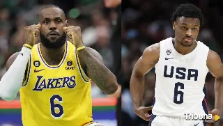 LeBron James y su hijo Bronny, hacen historia al debutar juntos en la pretemporada de la NBA 