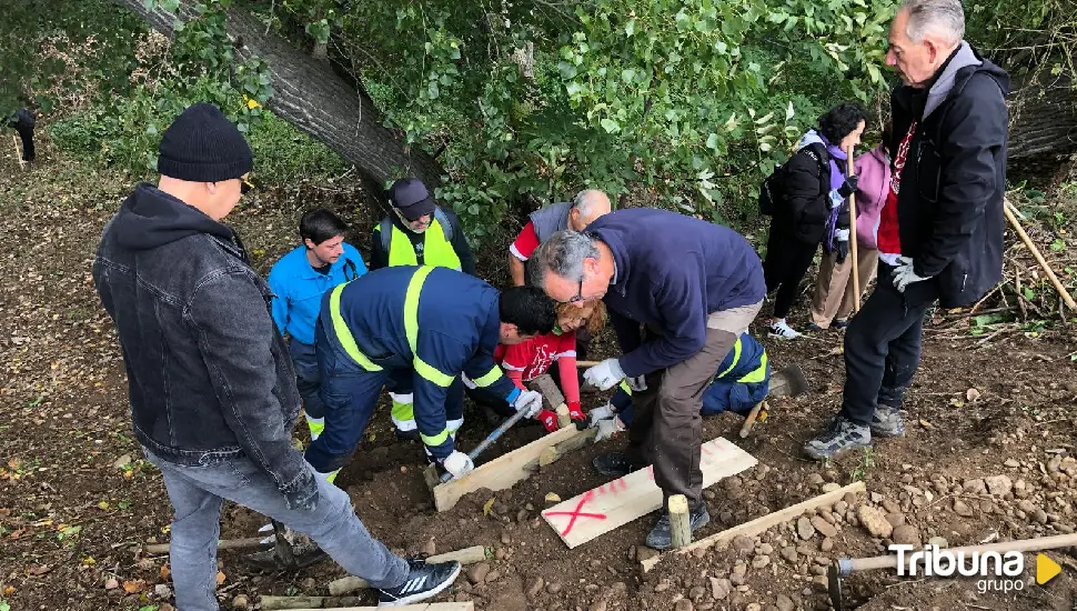 Exitosa jornada de desbroce y limpieza en Santovenia organizada por la asociación AMA El Pisuerga