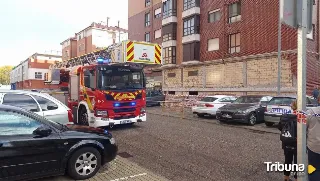 Se desprende la fachada de un edificio en Laguna de Duero