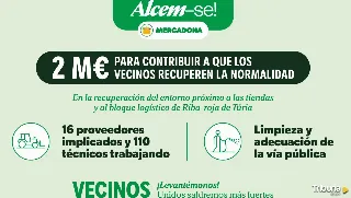 Mercadona destina más de 2 millones a la recuperación del entorno afectado por la DANA