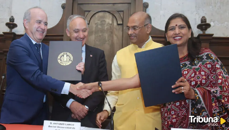 La UVa acoge la firma del convenio entre CRUE y la Asociación de Universidades de India