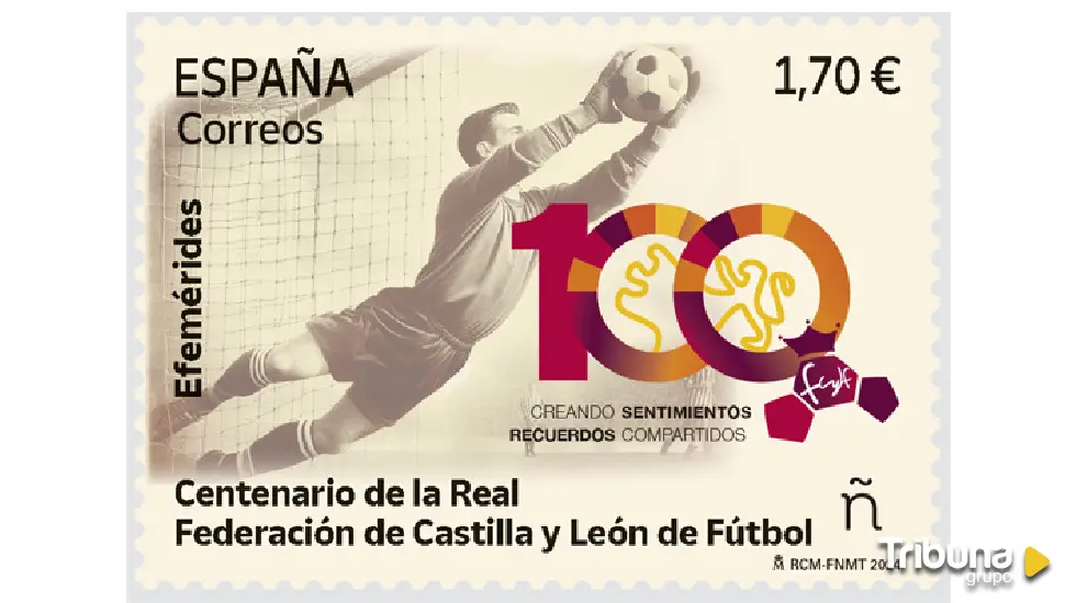 Un sello conmemora los 100 años de fútbol en Castilla y León