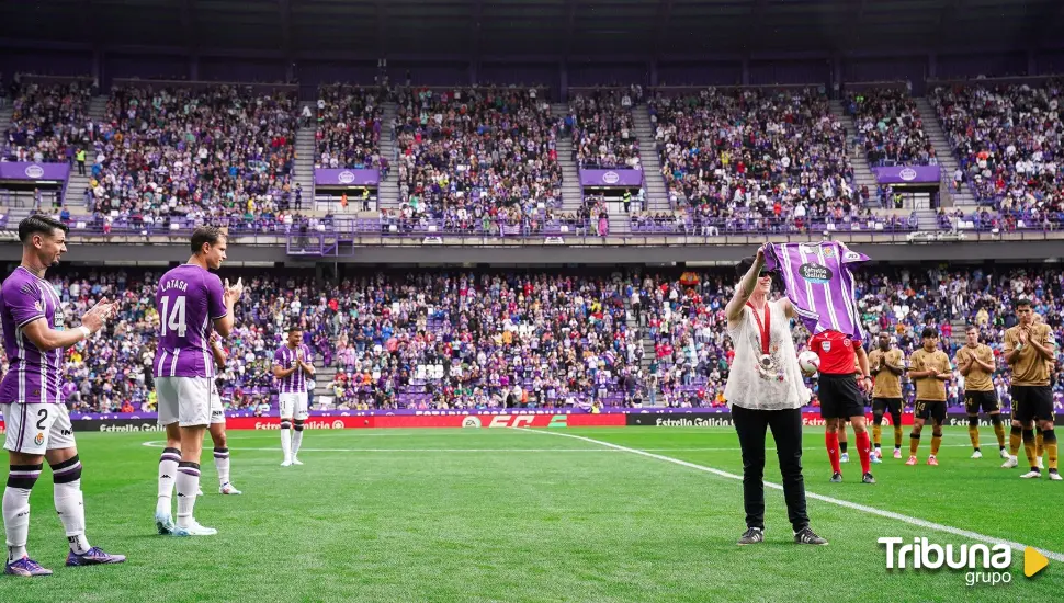 La judoca vallisoletana Marta Arce ovacionada en el Zorrilla